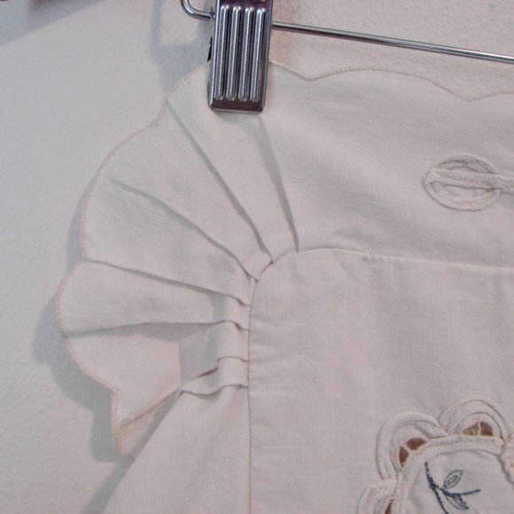 Vintage Floral Embroidered Pillow Case Cover Shabby Chic Flowers Lace Ruffle - Picture 8 of 12